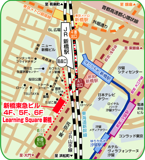地図：Learning Square 新橋