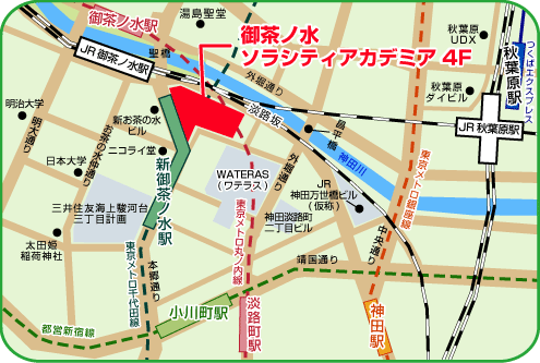 地図：デジタルハリウッド御茶ノ水ソラシティ会場