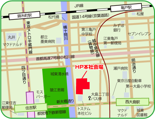 地図：HP本社会場