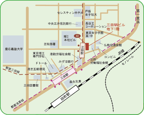 地図：三田NNホール