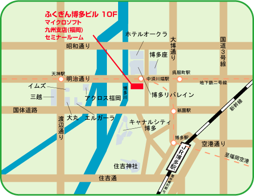 地図：マイクロソフト（福岡会場）
