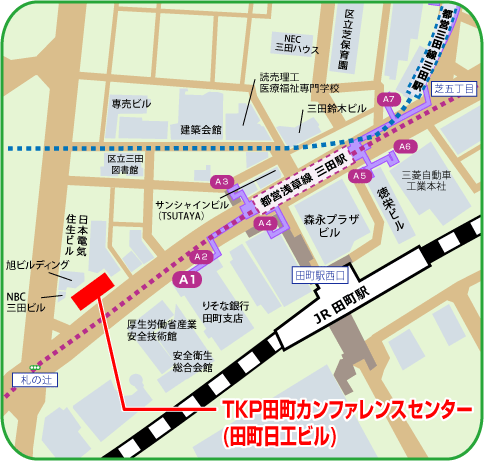地図：TKP田町カンファレンスセンター 田町日工ビル