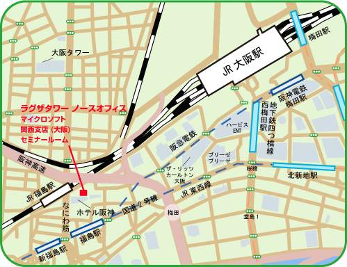地図：マイクロソフト（大阪会場）